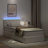 Letto con contenitore e LED con led Bianco Puro 100 x 200 cm