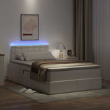 Letto con contenitore e LED Bianco Puro 120 x 200 cm