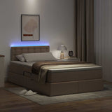 Letto con contenitore e LED Cappuccino 120 x 200 cm