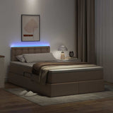 Letto con contenitore e LED Cappuccino 120 x 200 cm