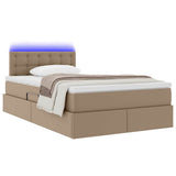 Letto con contenitore e LED Cappuccino 120 x 200 cm