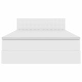 Letto con contenitore e LED Bianco Puro 140 x 200 cm