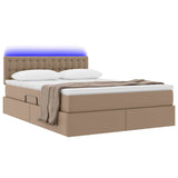 Letto con contenitore e LED Cappuccino 140 x 200 cm