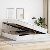 Letto con contenitore e LED Grigio chiaro 200 x 200 cm