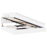 Letto con contenitore e LED Grigio chiaro 200 x 200 cm