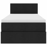 Letto con contenitore e LED con led Nero 90 x 190 cm Tessuto