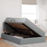 Letto con contenitore e LED Grigio chiaro 120 x 200 cm