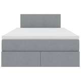 Letto con contenitore e LED Grigio chiaro 120 x 200 cm