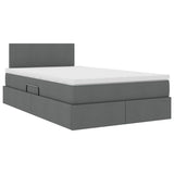 Letto con contenitore e LED Grigio scuro 120 x 200 cm