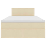 Letto con contenitore e LED Crema 120 x 200 cm Poliestere