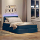 Letto con contenitore e LED Blu 120 x 200 cm Poliestere