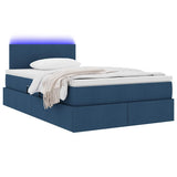 Letto con contenitore e LED Blu 120 x 200 cm Poliestere
