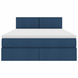Letto con contenitore e LED Blu 140 x 190 cm Poliestere