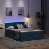 Letto con contenitore e LED Blu 140 x 200 cm Poliestere