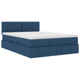 Letto con contenitore e LED Blu 140 x 200 cm Poliestere