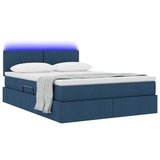 Letto con contenitore e LED Blu 140 x 200 cm Poliestere
