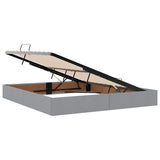 Letto con contenitore e LED Grigio chiaro 160 x 200 cm Tessuto