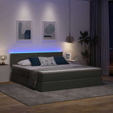 Letto con contenitore e LED Grigio scuro 160 x 200 cm Tessuto