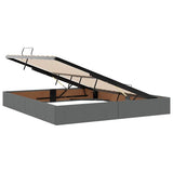 Letto con contenitore e LED Grigio scuro 160 x 200 cm Tessuto