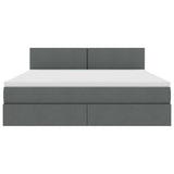 Letto con contenitore e LED Grigio scuro 160 x 200 cm