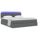 Letto con contenitore e LED Grigio scuro 160 x 200 cm