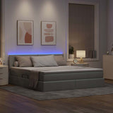 Letto con contenitore e LED Grigio chiaro 180 x 200 cm