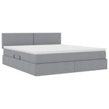 Letto con contenitore e LED Grigio chiaro 180 x 200 cm