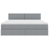Letto con contenitore e LED Grigio chiaro 180 x 200 cm