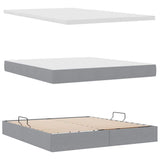 Letto con contenitore e LED Grigio chiaro 180 x 200 cm Tessuto