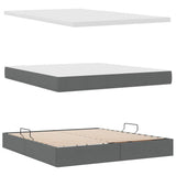Letto con contenitore e LED Grigio scuro 180 x 200 cm Tessuto