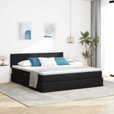 Letto con contenitore e LED Nero 180 x 200 cm Poliestere