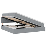 Letto con contenitore e LED Grigio chiaro 200 x 200 cm