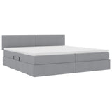 Letto con contenitore e LED Grigio chiaro 200 x 200 cm