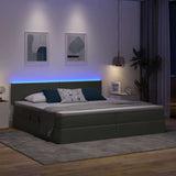 Letto con contenitore e LED Grigio scuro 200 x 200 cm