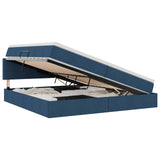 Letto con contenitore e LED Blu 200 x 200 cm Poliestere