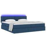 Letto con contenitore e LED Blu 200 x 200 cm Poliestere