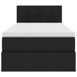 Letto con contenitore e LED con led Nero 90 x 190 cm Tessuto