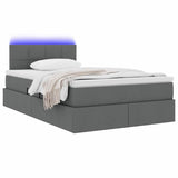 Letto con contenitore e LED Grigio scuro 120 x 200 cm