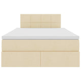 Letto con contenitore e LED Crema 120 x 200 cm Poliestere