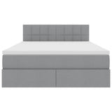 Letto con contenitore e LED Grigio chiaro 140 x 190 cm
