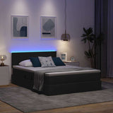 Letto con contenitore e LED Nero 140 x 200 cm Poliestere