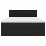 Letto con contenitore e LED Nero 140 x 200 cm Poliestere