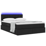 Letto con contenitore e LED Nero 140 x 200 cm Poliestere