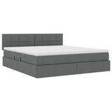 Letto con contenitore e LED Grigio scuro 160 x 200 cm