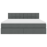 Letto con contenitore e LED Grigio scuro 160 x 200 cm