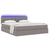 Letto con contenitore LED e materasso Tortora 160 x 200 cm