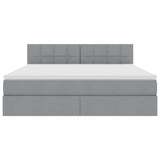 Letto con contenitore e LED Grigio chiaro 180 x 200 cm