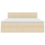 Letto con contenitore e LED Crema 180 x 200 cm Poliestere