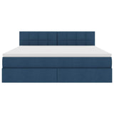 Letto con contenitore e LED Blu 180 x 200 cm Poliestere