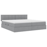 Letto con contenitore e LED Grigio chiaro 200 x 200 cm
